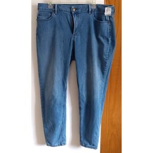 LL Bean Womens Beanflex Jeans Mid Rise Skinny Leg Stonewashed – Size 18P